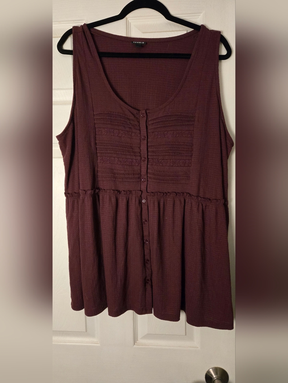 torrid Burgundy Button-Front Tank Top